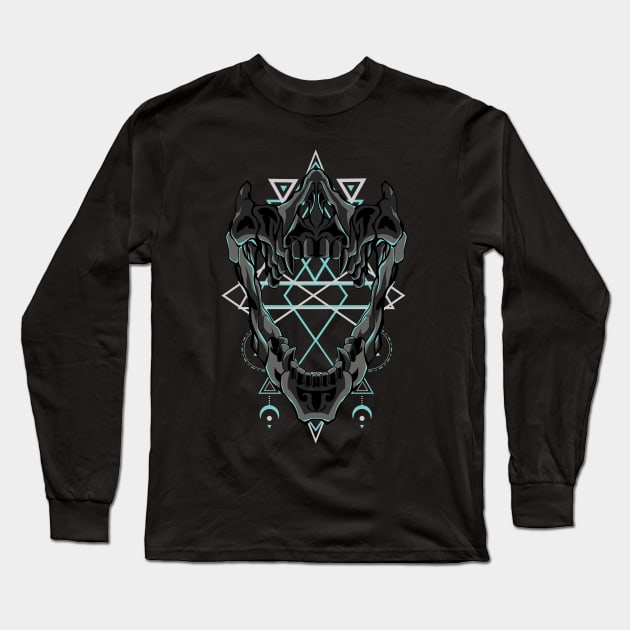 skull ilustration Long Sleeve T-Shirt by SHINIGAMII